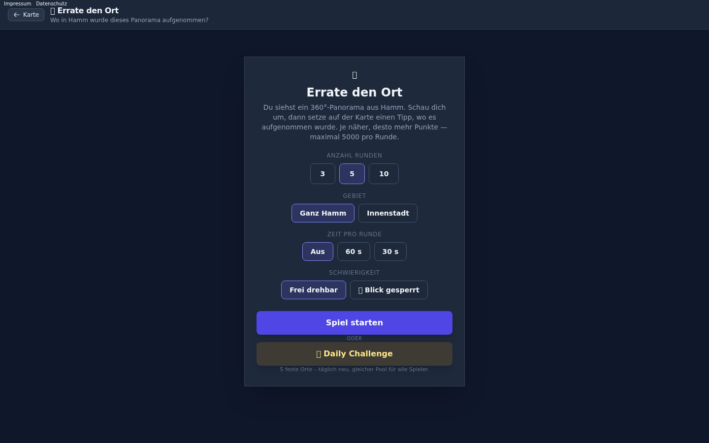 Errate-den-Ort Start-Overlay